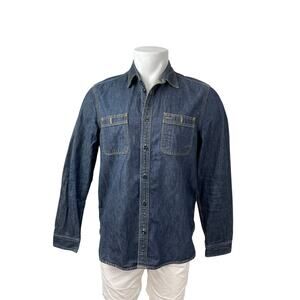 GAP 1969 Men's Blue Long Sleeve Pocket Button Down Trucker Denim Jean Jacket M